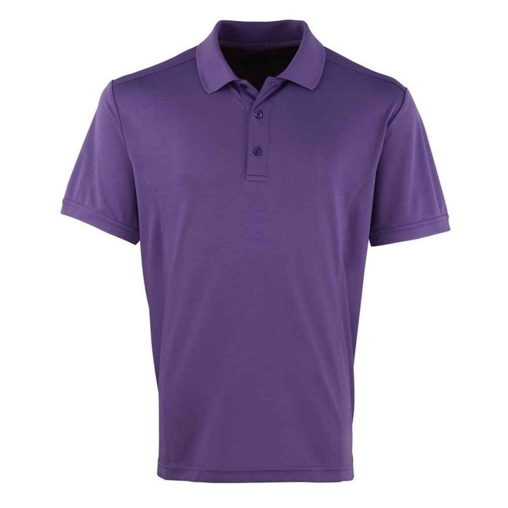 Premier Mens Coolchecker Pique Polo Shirt / Purple